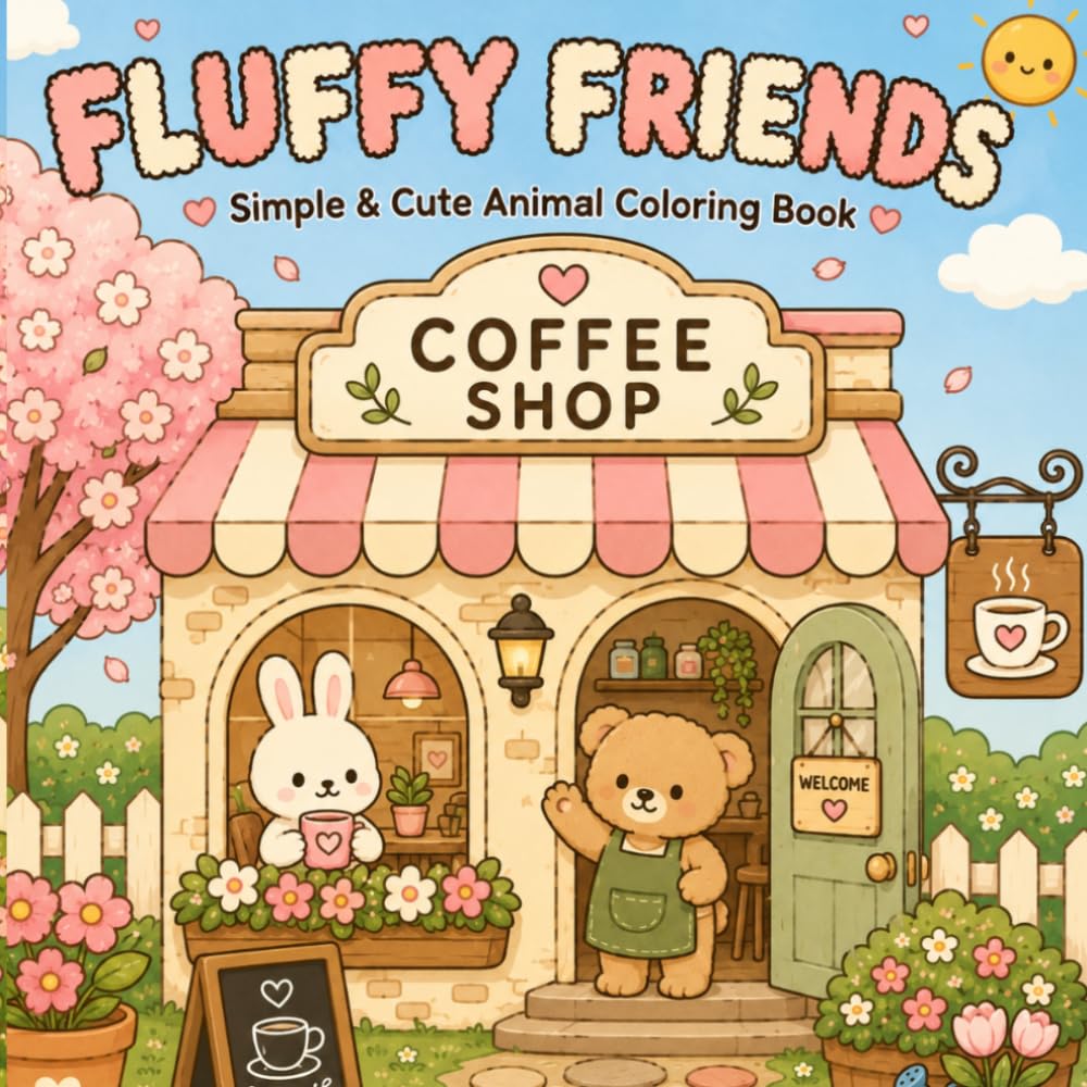 Fluffy Friends: Simple & Cute Animal Coloring Book