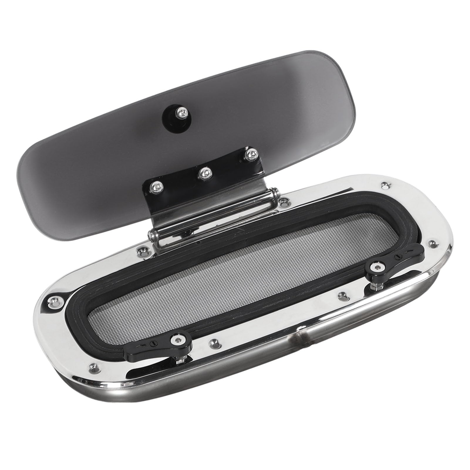 Dioche Portillo Portillo Ventana de Ojo de Buey para Barco 345 X 150 Mm de Acero Inoxidable a Prueba de Agua con Pantalla y Asa para Yates y Vehículos Recreativos