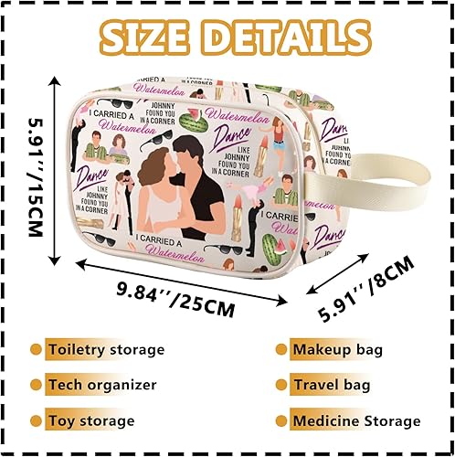 Miniatura 8 de Bolsa de cosméticos inspirada en la danza sucia, regalo para amantes del baile, regalo temático de sandía, bolsa con cremallera de película de los