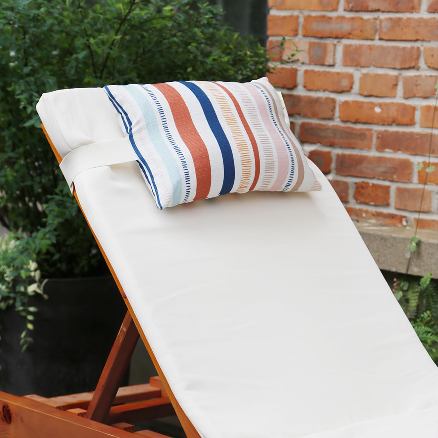 Outdoor Pillow for Chaise Lounge Chair, Adirondack Chair Head Resting Cushion, Waterproof with Adjustable Elastic Stripe for Garden Furniture Decorative 2 Pack 11”*16”