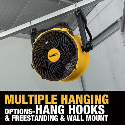 Miniatura 6 de DEWALT Ventilador purificador de aire de 16 pulgadas con filtro, ventilador industrial resistente 4000CFM con sensor PM2.5, inclinación de 360°