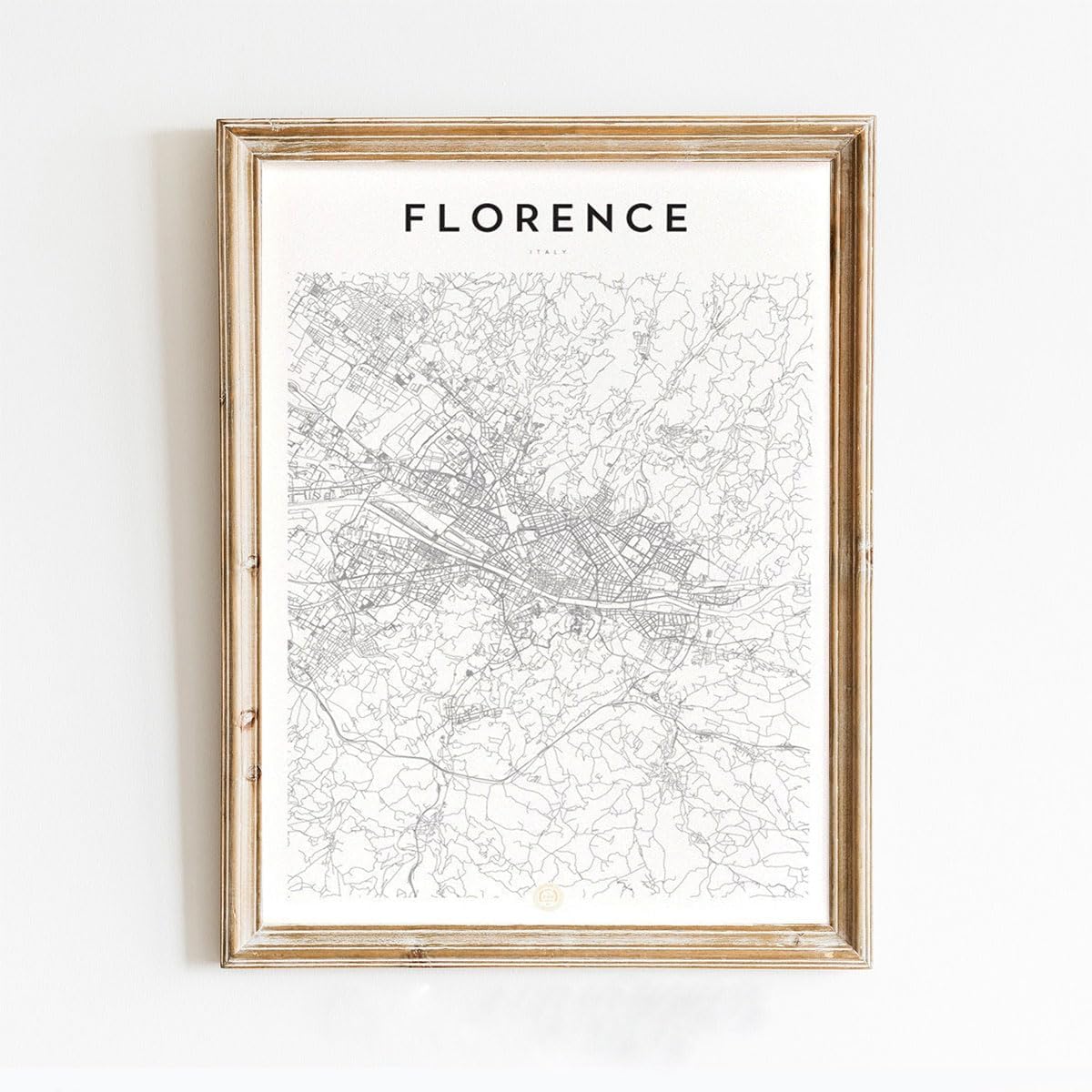 Modern Grey Poster of Florence Italy | 11x17 12x18 16x24 24x36 Unframed Mininal Wall Art | Minimalism Hometown City Traveler Print for Gift | Minimalist Home Office Decor