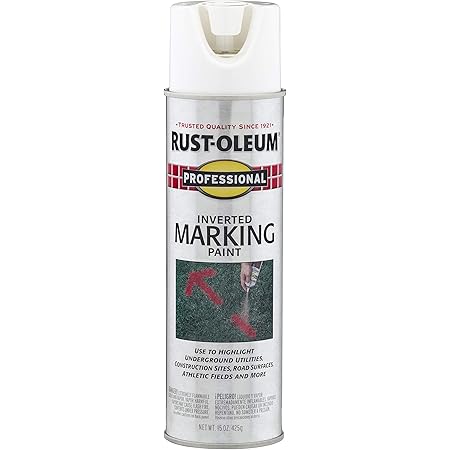 Rust-Oleum 2592838 Professional Inverted Marking Spray Paint, 15 oz, White