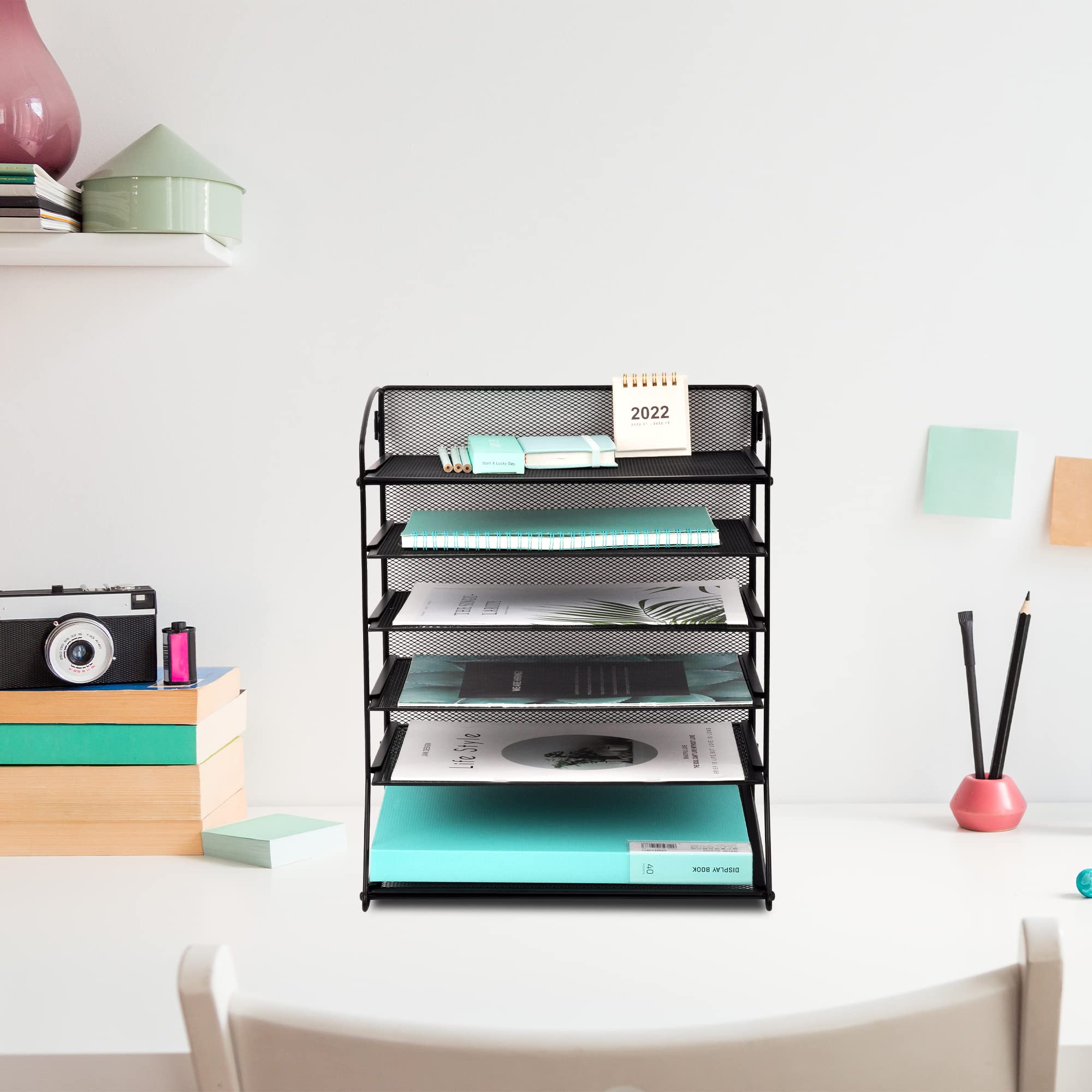 Desk Organizer With 6 Tiers, Paper Tray For Office Supplies - View #2