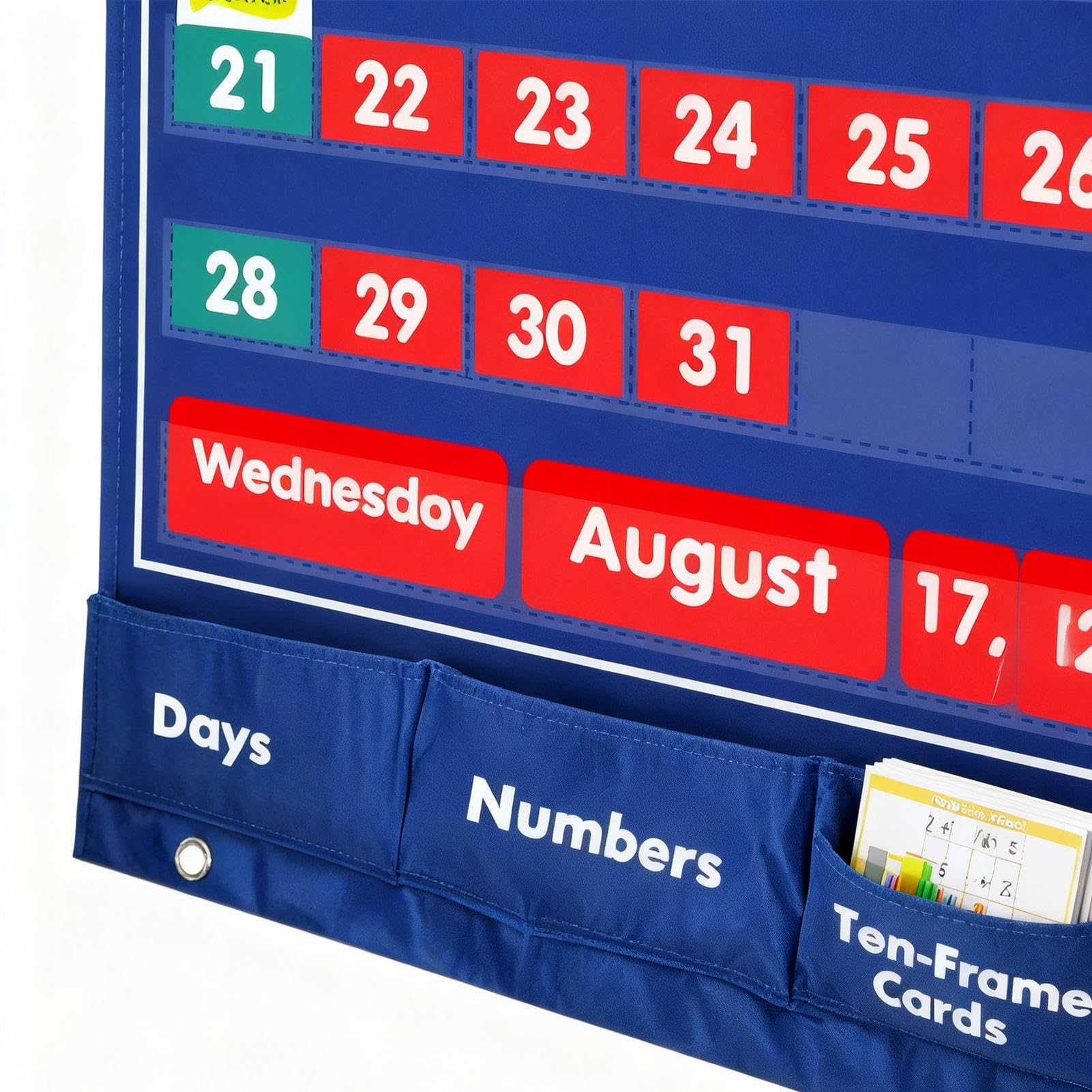 Calendario Con Tasche Per La Classe Attività Educative A Doppia Faccia | Cartellone Con Tasche Per La Classe Per Bambini Ragazzo Insegnante Genitore Vacanza Classe Casa Scuola Materna Elementare
