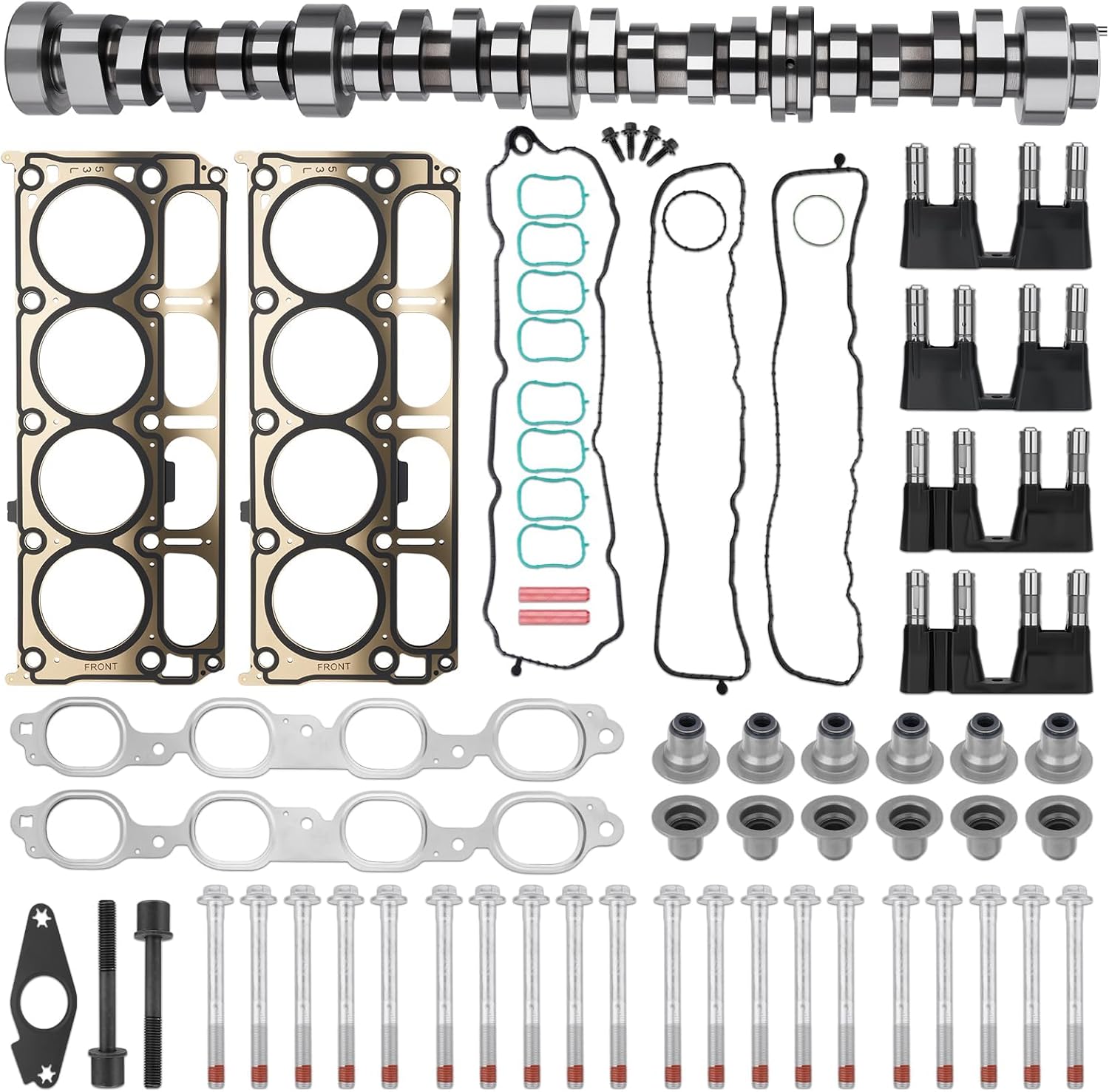 Upgrade AFM DOD 5.3L Camshaft Lifters Kit with Head Gasket Set Compatible with GMC Sierra Yukon, Chevy Silverado Suburban Tahoe 2014-2021 Gen V L83 5.3L Engine Replace# HS26744PT 12619823 12569256