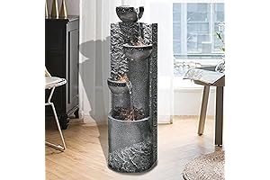 Triple-Tiered Indoor Outdoor Decorative Waterfall Fountain for Relaxation and Ambiance