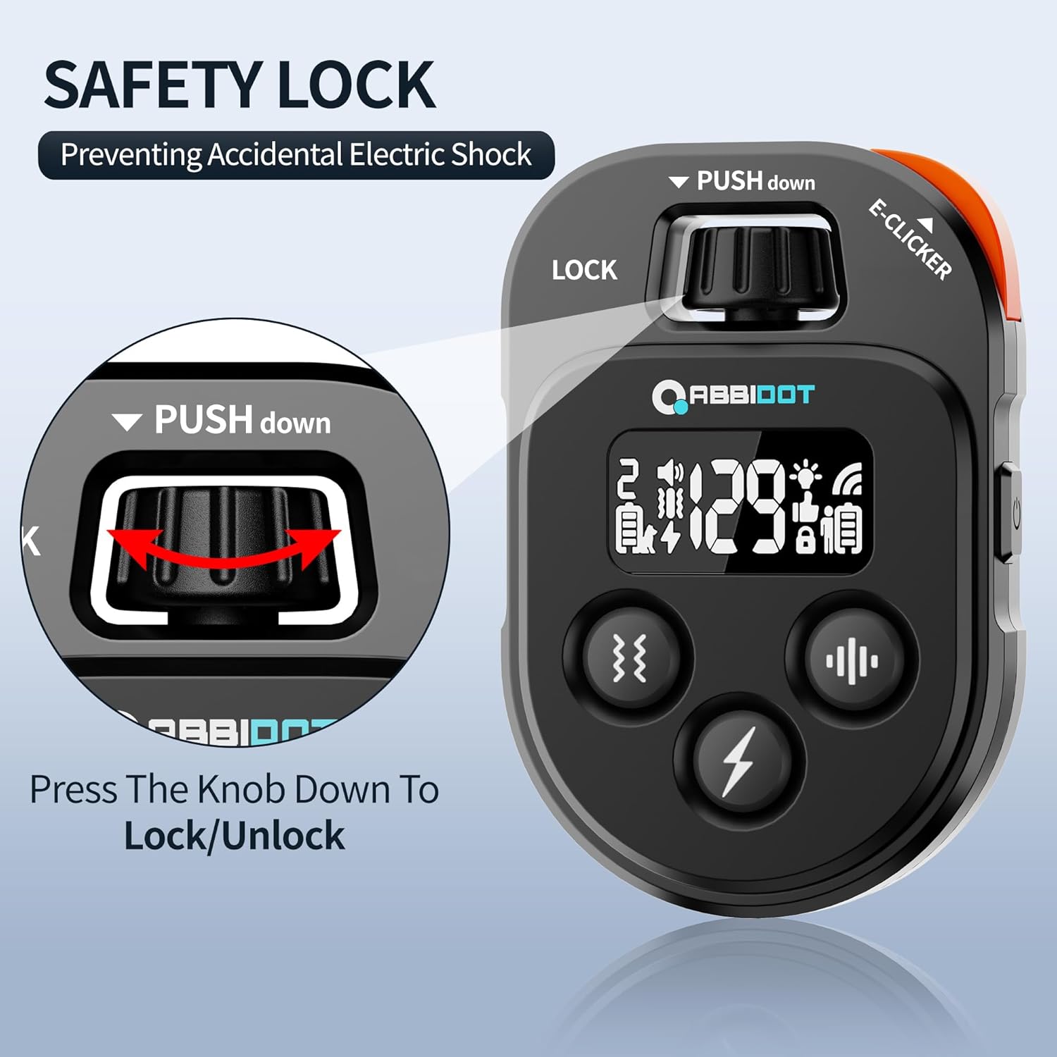 ABBIDOT Dog Training Collar, 4100FT Dog Shock Collar with Remote Control，IPX7 Waterproof Rating，6 Training Modes (Beep, Vibration, Safe Shock), Enhanced Night Light, Rechargeable E-Collar (10-120 lbs)