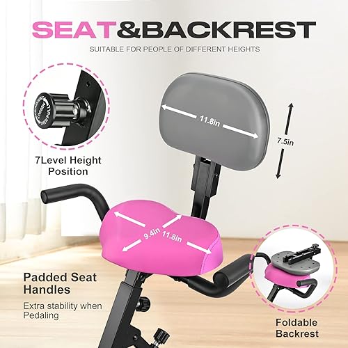 Miniatura 10 de Bicicleta estática plegable, portátil, vertical, ajustable, para ciclismo, reclinada, bicicleta estacionaria, delgada, para interiores,