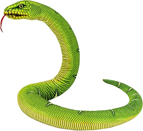 Miniatura 8 de YOHAKI Juguete de peluche de serpiente, grande y lavable de 59 pulgadas, enorme juguete de peluche realista, regalo para niños, regalo de fiesta de