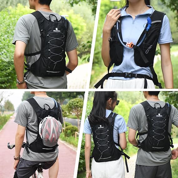 Hydration Backpack with 2L Hydration Bladder Water Backpack Large Running Vest Backpack Running Backpack for Men and Women Hiking Cycling (Only with 2 Litre Hydration Bladder)