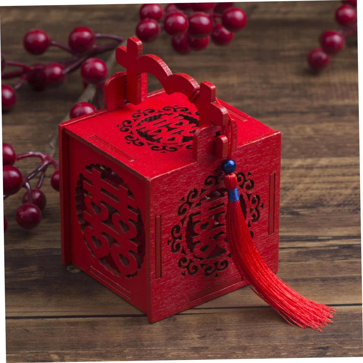 Chinese Wedding Favor Candy Boxes Red Wood Candy Box Chinese Double — free download
