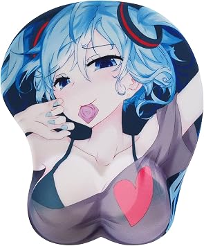 Sexy Anime Computer Mouse Pad Kawaii Funny Mouse Mat Gaming Mouse Pads with Wrist Support Grey