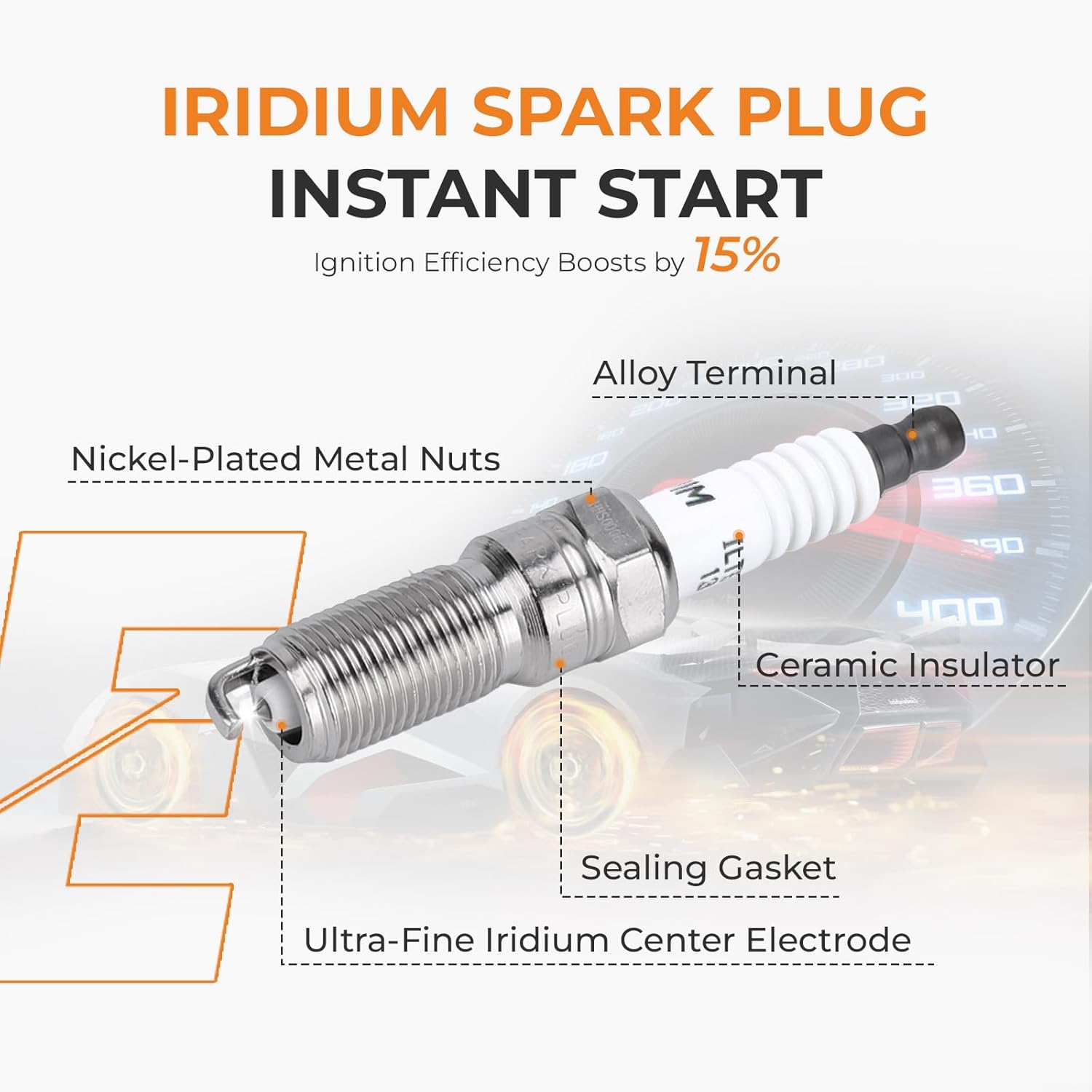 Autoexact Ignition Coil Pack and Iridium Spark Plugs Kit Fit for Ford 2011-2017 Explorer 2007-2016 Edge F150 Taurus Mustang Flex Mazda CX-9 Lincoln MKX MKZ 3.5L 3.7L V6, Replaces UF595 90083 6 Sets