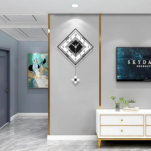 Miniatura 4 de FLEBLE Relojes de pared grandes modernos para decoración de sala de estar, reloj de pared decorativo silencioso, funciona con pilas, sin tictac