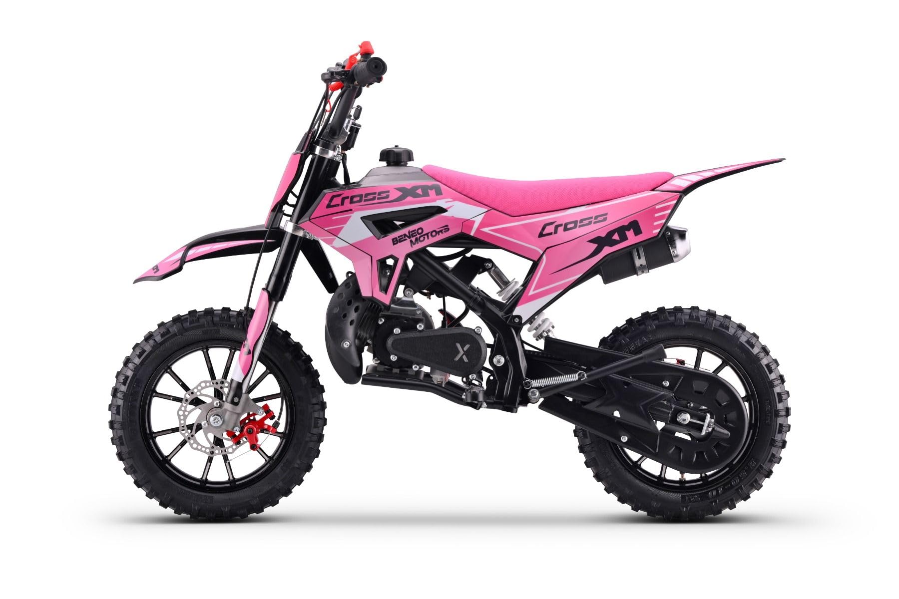 Motocross per giovani piloti Beneo Motors CROSS XM Rosa - 50cc Dirtbike Dirt Bike CrossBike CrossBike DirtBike Borsa 50cc Pitbike PocketBike Motocross Motocross Moto Motorbike
