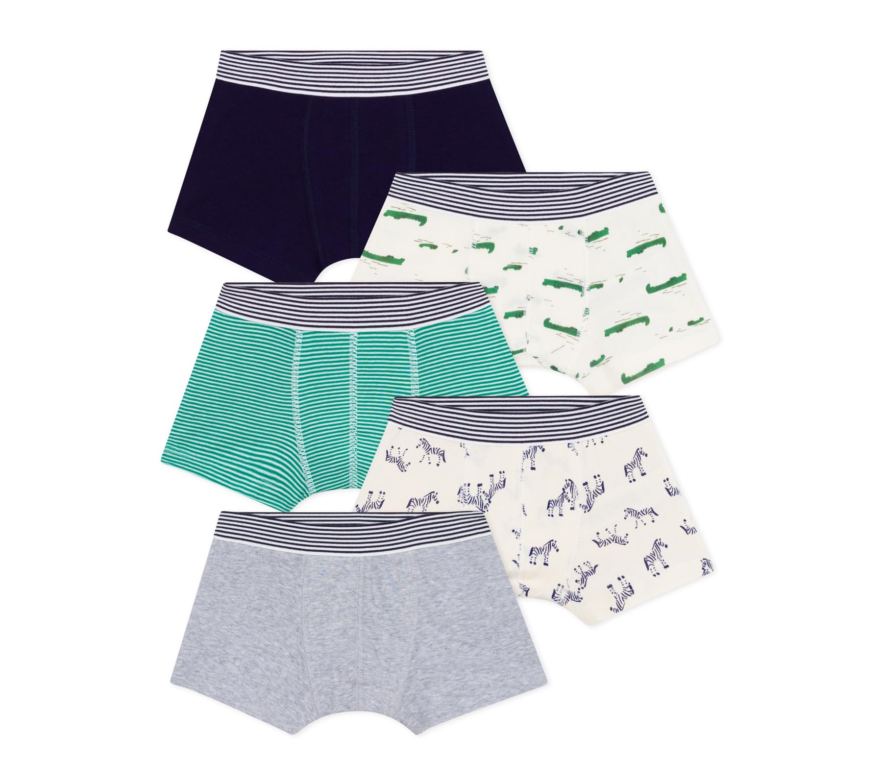 Petit Bateau - Juego de Boxers Infantiles de algodón con Estampado de Animales, Multicolor, 12 años