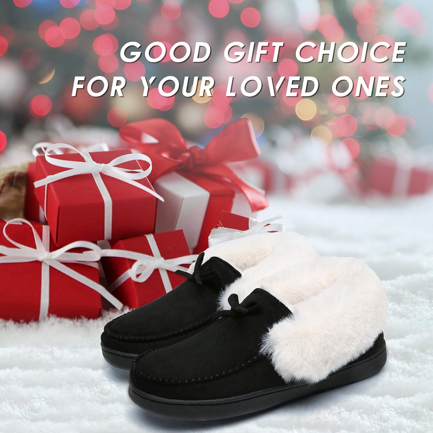 Mishansha Women's House Shoes Memory Foam Suede Moccasin Slippers Winter Warm Fleece Lined Home Shoes with Anti-Skid Rubber Sole - Image 7