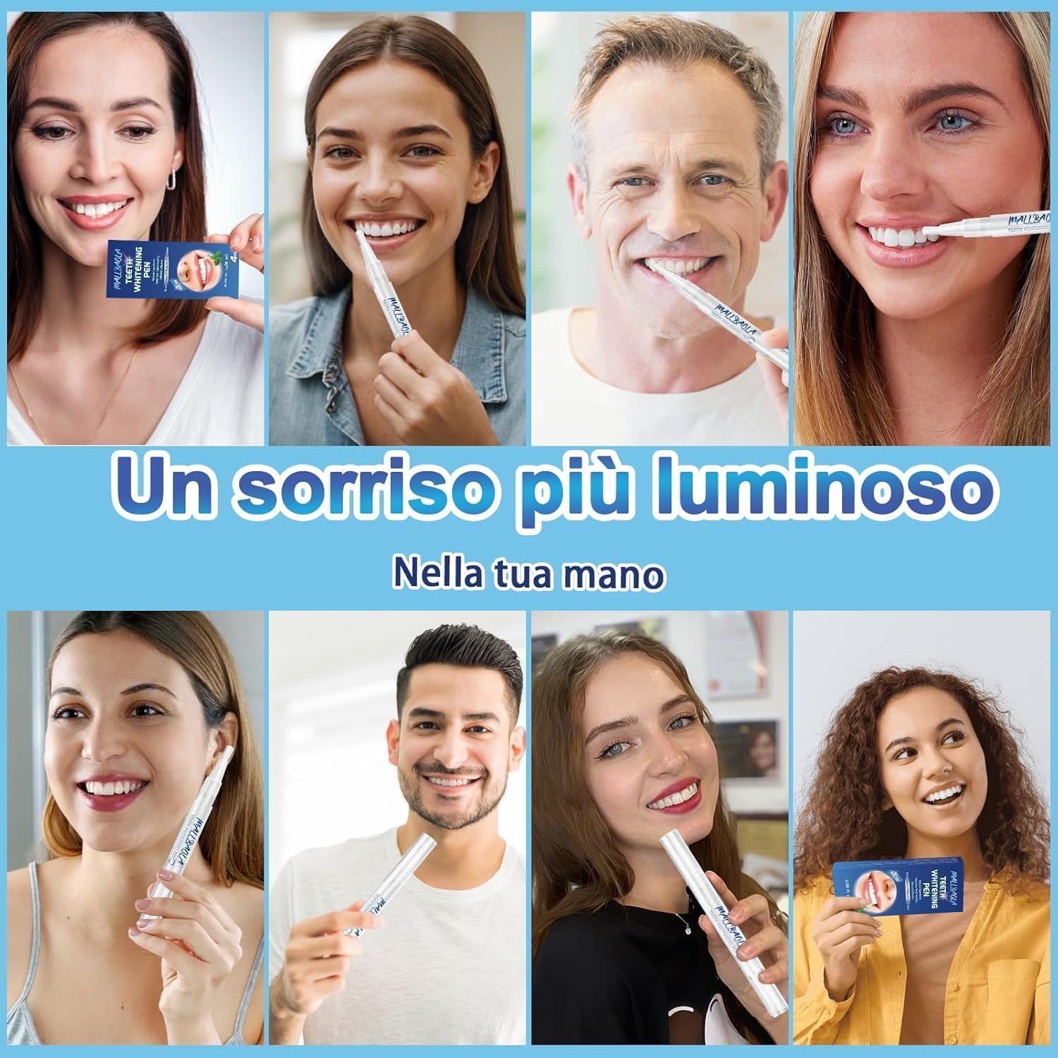 Penna Sbiancante Denti(4 Penna), Kit Sbiancante Denti Immediato, Gel Sbiancante Denti, Effetto Sbiancante Immediato, Efficace che Rimuove Macchie e Ingiallimento, Facile da Usare