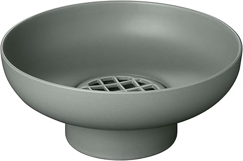 blomus MIYABI - Jarrón de cerámica de perfil bajo con rejilla de flores (verde pato)