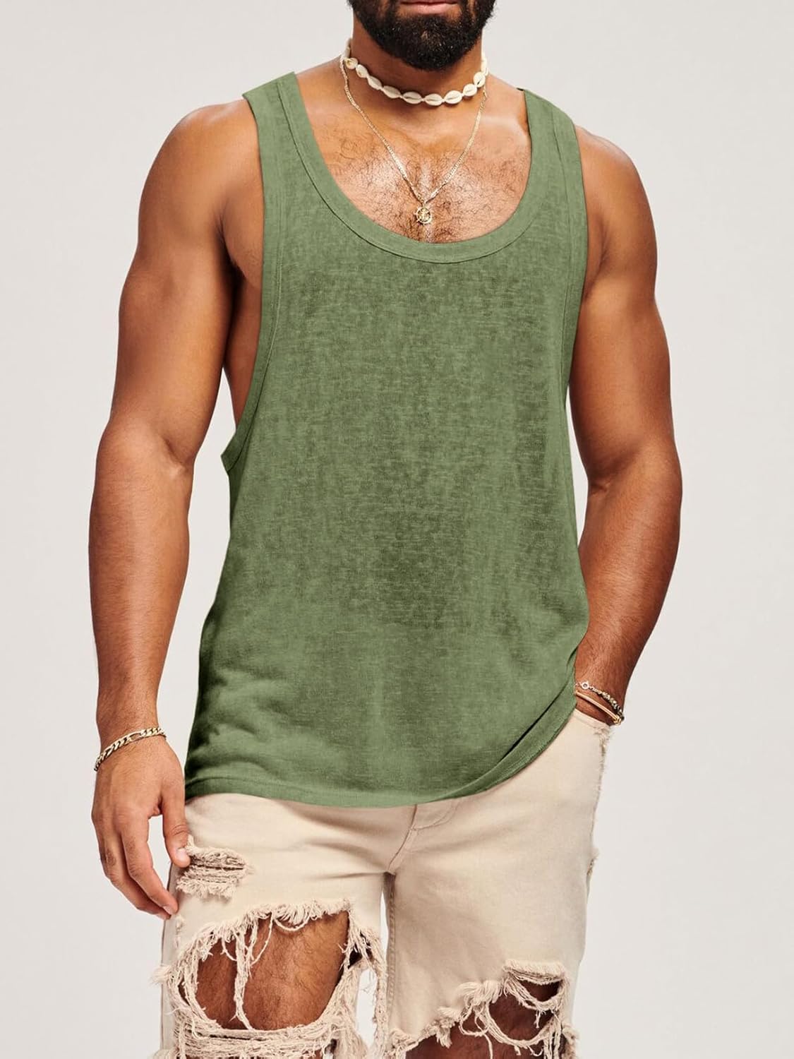 Runcati Mens Workout Tank Tops Sleeveless Shirt Muscle Gym Bodybuilding Fitness Training Loose Fit T Shirts - Image 2