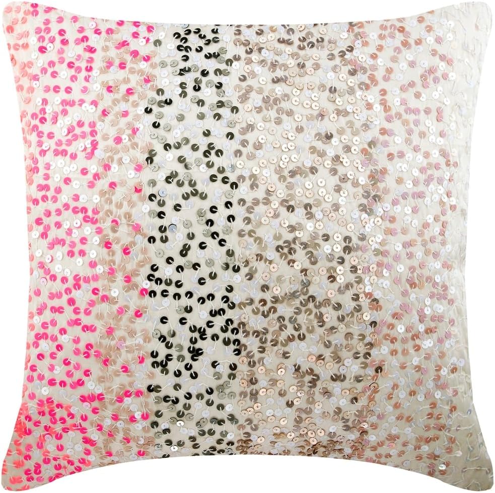 The HomeCentric Pillow Cover, Pink Euro Size Pillowcases 26x26 inch (65x65 cm) Taffeta European Shams, Ombre, Modern Euro Sham Covers Easter - The Faraway Land