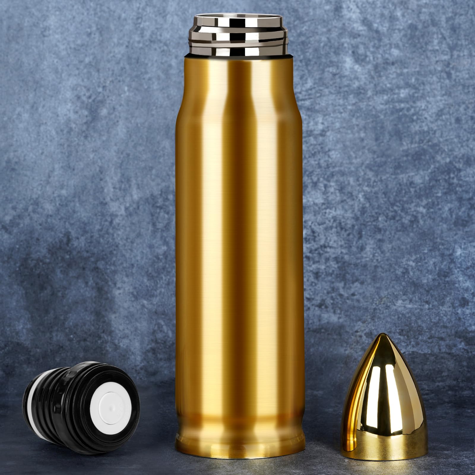 Grogife Thermoskanne 1L Geschenke Vatertag, Lustige Vatertagsgeschenk für papa Männer Partner Ehemann – Geschenke für Jäger, Jagd, Hun, Hunter – Edelstahl Bier, Whiskey Thermosflasche– Gold