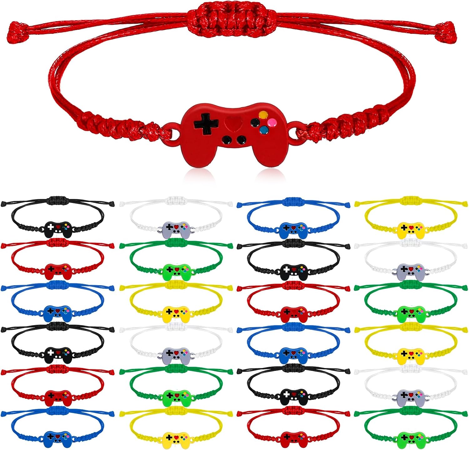 24 Pcs Video Game Controller Bracelet Gaming Lover Bracelet Jewelry Video Game Birthday Party Favors Gamer Gift for Gamer Player Friend Friendship Gift
