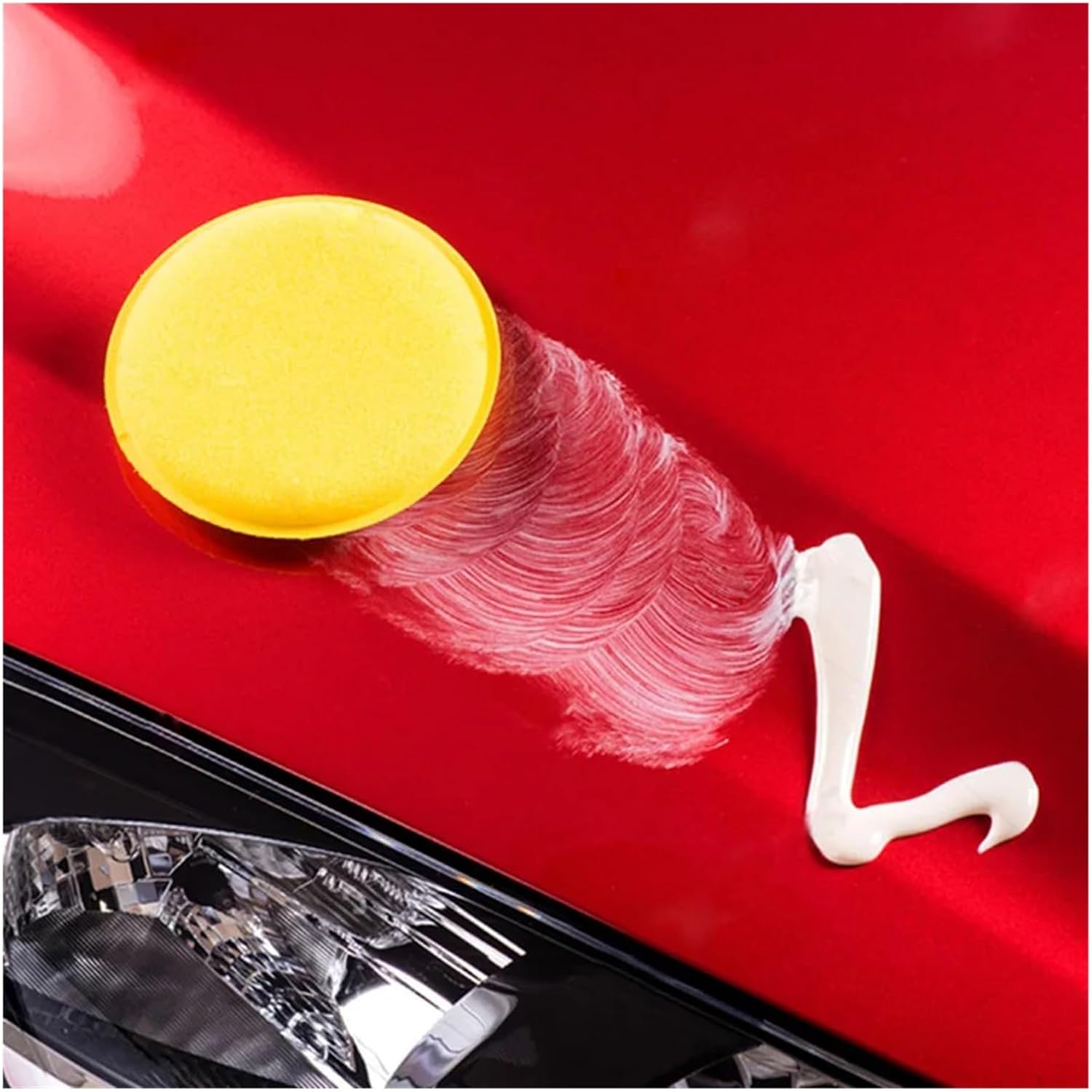 Universal Round Car Waxing Sponge Pad High Density Foam Applicator for Polish Sealant Auto Detailing 100mm 5/12/24/50/100Pcs(50pcs)
