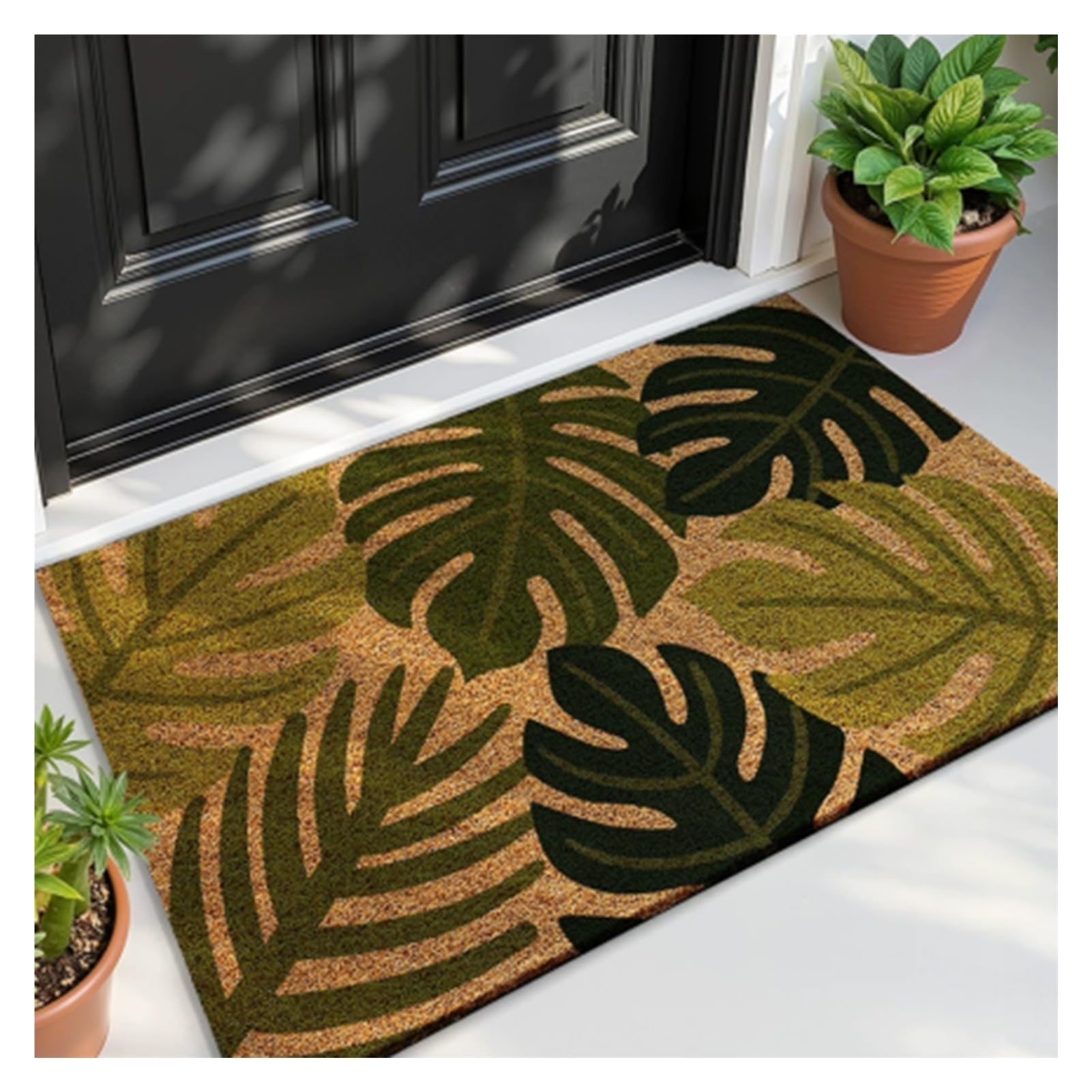 Felpudos Entrada Casa Felpudo Fibra Coco Originales | Atrapa Suciedad y Barro Alfombra Entrada Antideslizante Alfombrilla para Entrada, Pasillo, Cocina(D,50x80cm)
