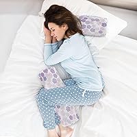 Vista 6 de FRODOTGV Purple Pink Flowers Doodle Decorative Bolster Pillow Cervical Neck Roll Pillow Cover Neck Round Pillow Soft Foam Cylinder Bed Back Support