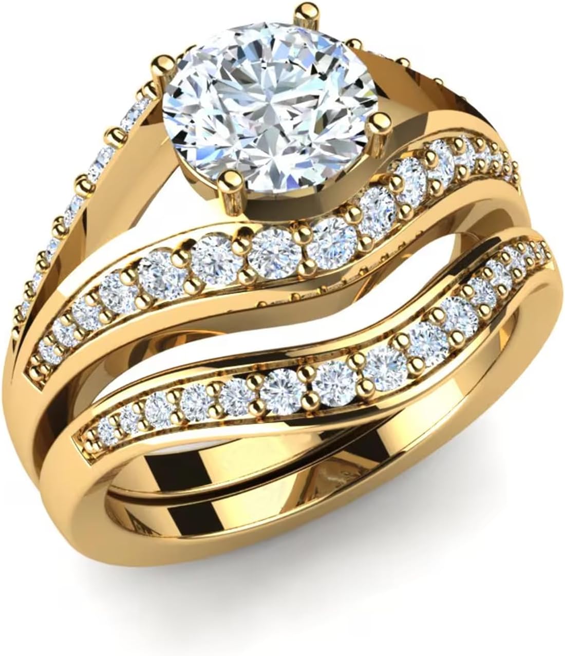 1-5 cctw Moissanite/Lab Grown Diamond Halo Engagement Ring for Women 925 Sterling Silver/10K/14K/18K White Yellow Or Gold Solitaire with Accents Wedding Bridal Ring Band Set