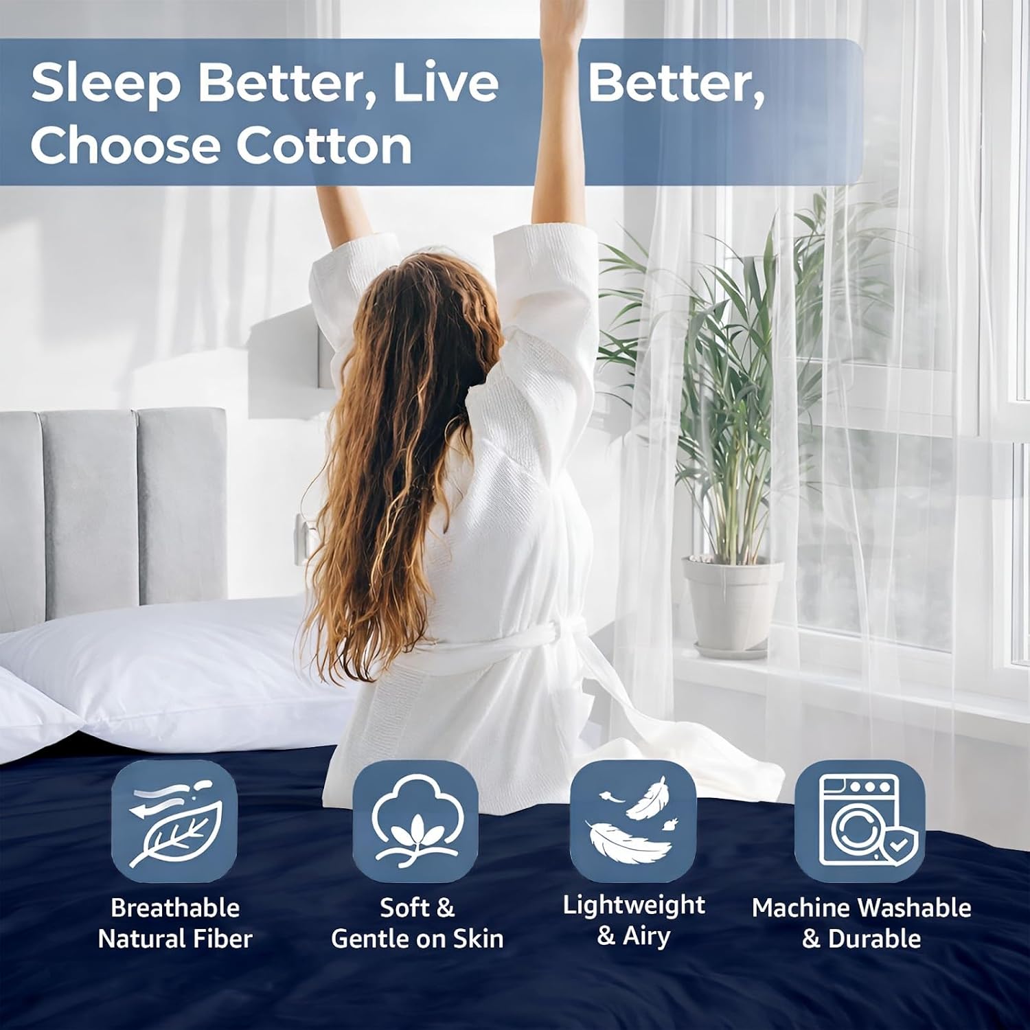 King Size Flat Sheet Navy Blue Solid, 100% Egyptian Cotton Top Sheet Only, Soft Breathable Cooling Bed Sheet, Luxury Hotel Quality Bedding