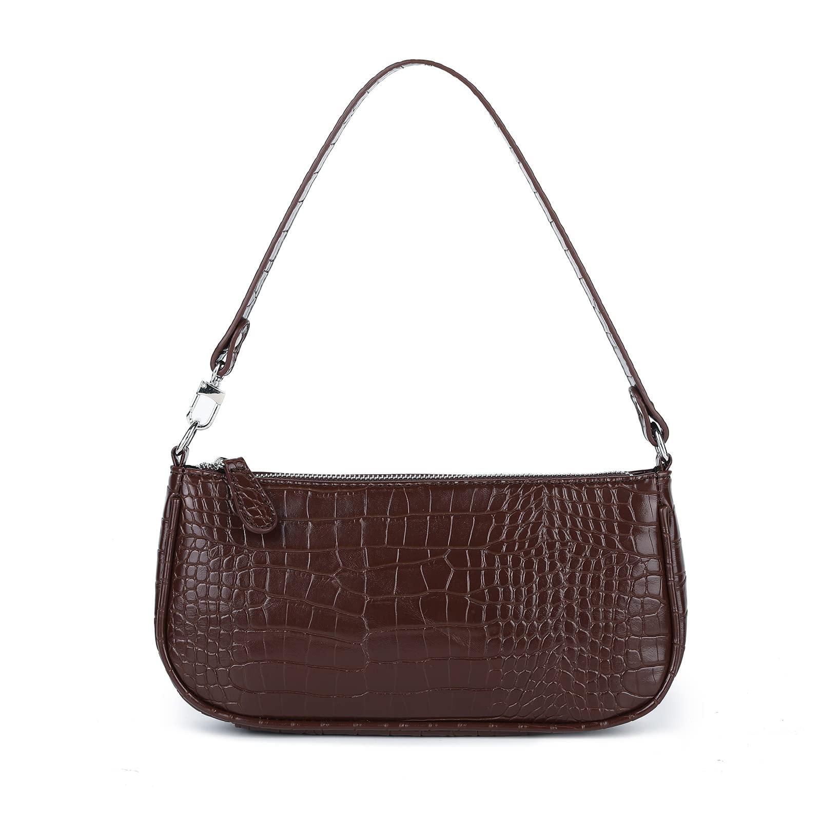 Photo 1 of ***BLACK BAG*** Shoulder Bags for Women, Retro Classic Tote HandBag Crocodile Pattern Clutch Purse with Zipper Closure 