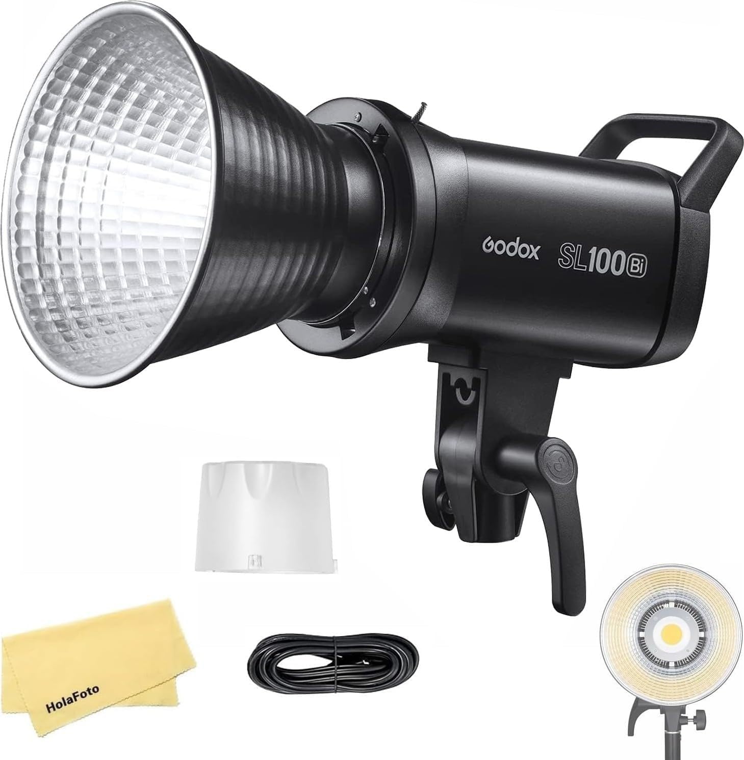 GODOX SL100BI Bowens Mount LED Video Light, 100W CRI96+ TLCI97+ 2800K-6500K, 32100Lux@1m, 11 Lighting Effect, APP Bluetooth Control, 120°Beam Angle, Intutive User Interface, Compact Size, Black-image-39