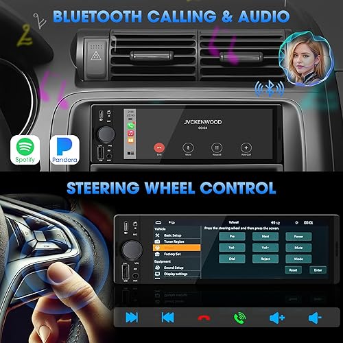 Miniatura 4 de AKAMATE Estéreo CarPlay de un solo DIN Radio de coche con pantalla táctil automática Android para vehículos clásicos - Pantalla IPS de 6.5 pulgadas