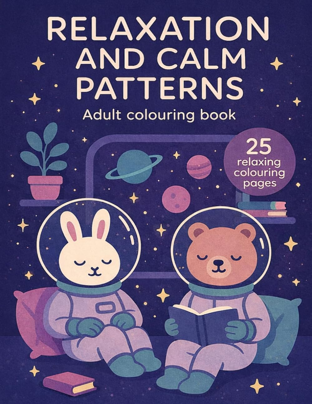 Calm in Space: Coloring Book for Teens & Adults with Creative Pattern Designs for Mindfulness and Relaxation