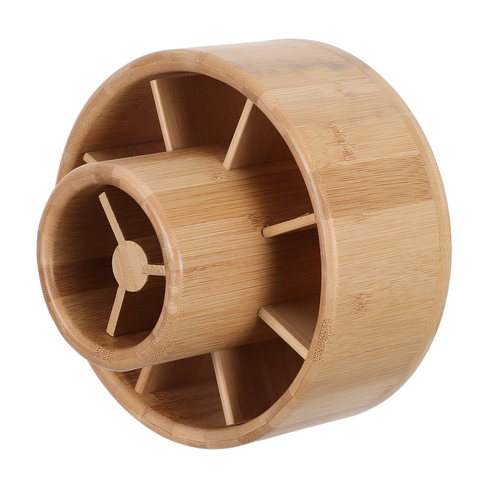 Portalápices Giratorio de Madera Compartimentos para Escritorio
