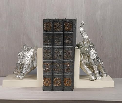Sujetalibros resistentes para decoración del hogar, juego de 2 sujetalibros antideslizantes de resina de elefante, moderno, decorativo, estatua de