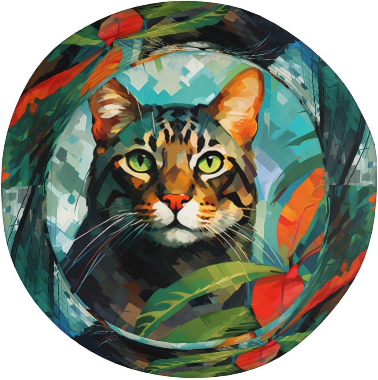 Watercolor cat Prints Summer Outdoor Travel Bucket hat, a Beach Sun hat Suitable for Both Men and Women Black
