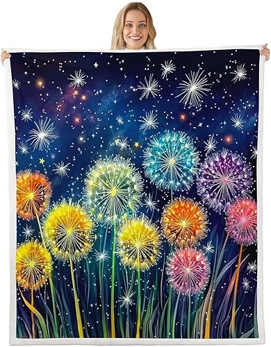 Vista 13 de Manfei Flower Throw Blanket Sunflower Rose Daisy Fuzzy Blanket, Botanical Floral Blanket for Bed Couch Sofa, Kids Boys Girls Room Decor