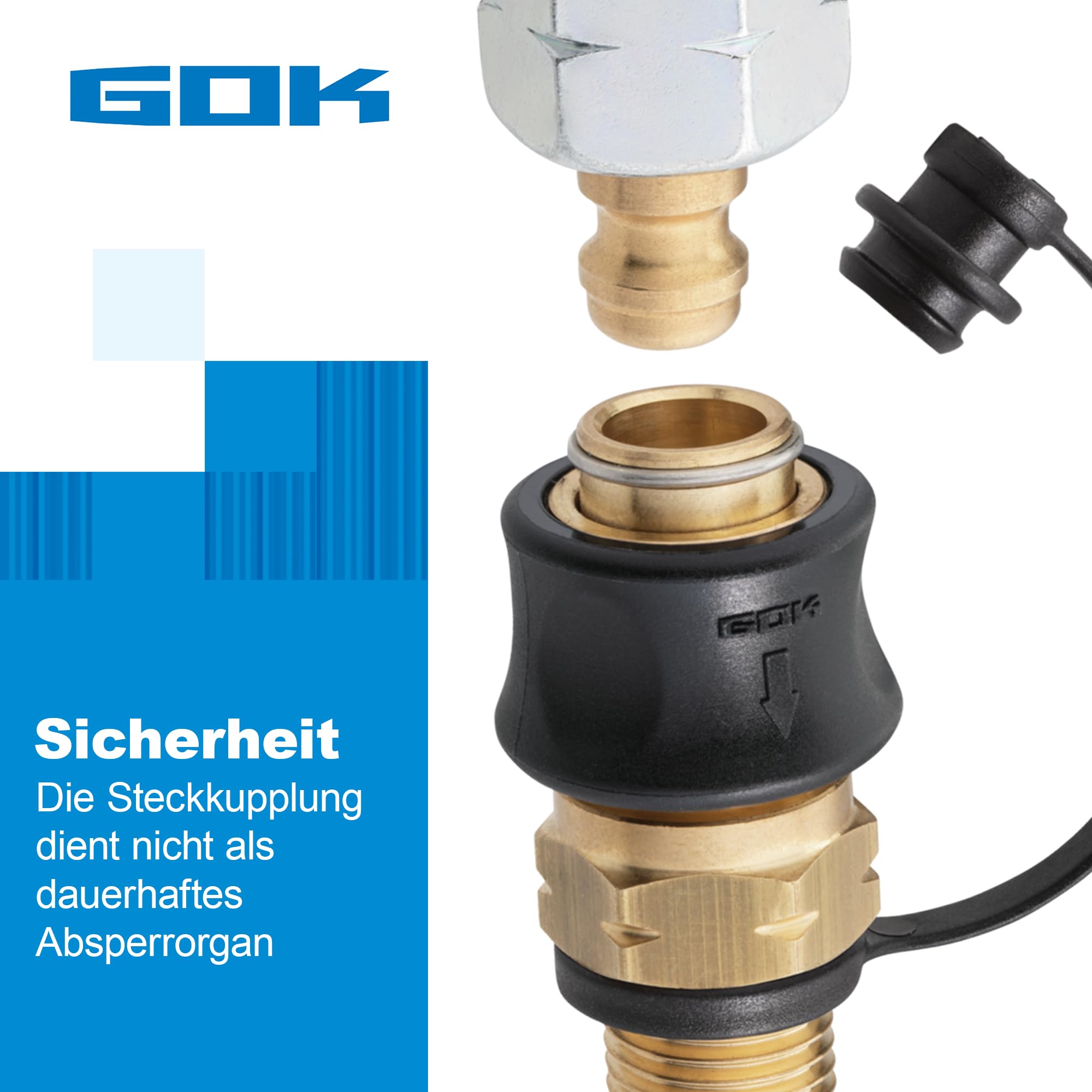 GOK Kit de coupleur enfichable SKU-QR PS5bar G1/4 LH-KN x SKU et STN x G1/4 LH-UEM - Accessoires de haute qualité pour une alimentation en gaz précise !