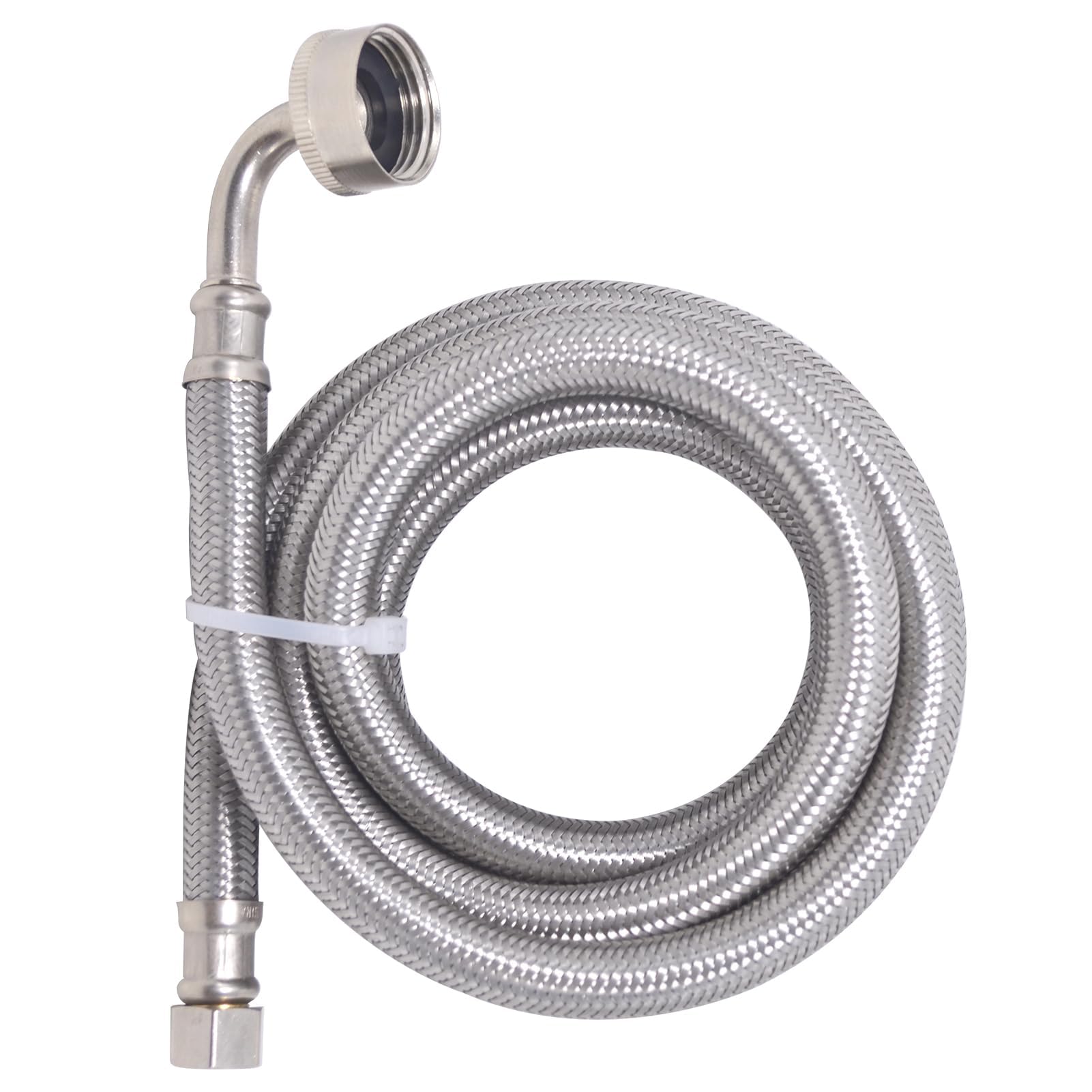 TTFLEX Universal Dishwasher Hose with 90 Degree FGH Elbow, Water Supply Line, Premium Braided Stainless Steel- 6 FT
