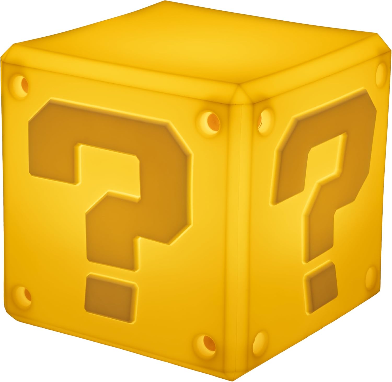 Paladone Super Mario Question Block SquishyGlo Light – Soft Silicone Night Light, Rechargeable LED Lamp, Official Nintendo Merchandise