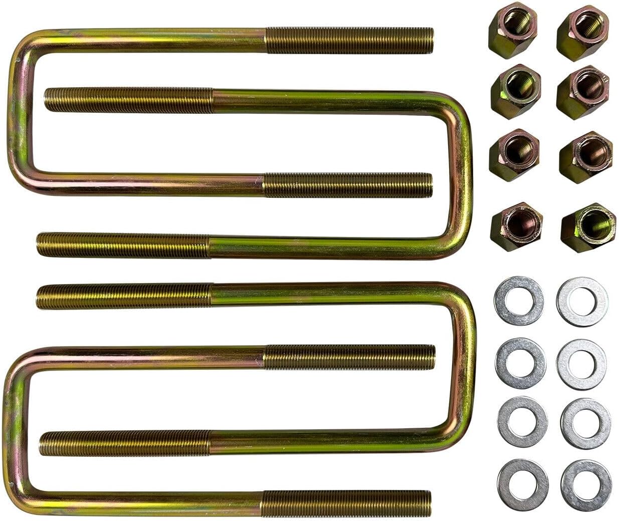 4PCS Square U-Bolts 2.5" Wide Leaf Springs 8.75" Long Compatible with 1988-2019 Chevy Silverado GMC Sierra 1500 w/Hardware