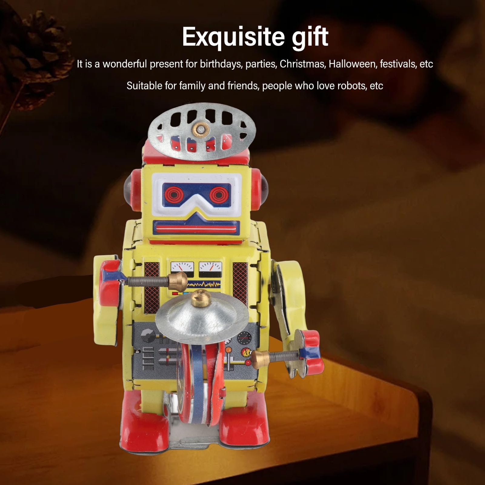 Keenso Robot Vintage a Carica, Orologio Classico retrò per Collezione, Natale, Festa