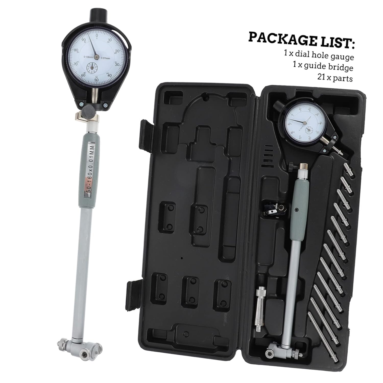 Veemoon 1set Precision Manual Bore Gauge Tool Flexible Indicating Cylinder Gauge Measuring Tool for Engine and Industrial Applications