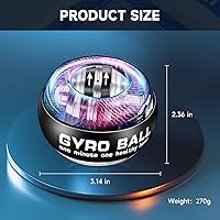 Vista 7 de XMALL Torque Ball Hand Exerciser, Grip Strength Trainer, Forearm Strengthener, Wrist Power Gyro Ball, Hand Strengthening Devices, Wrist Red