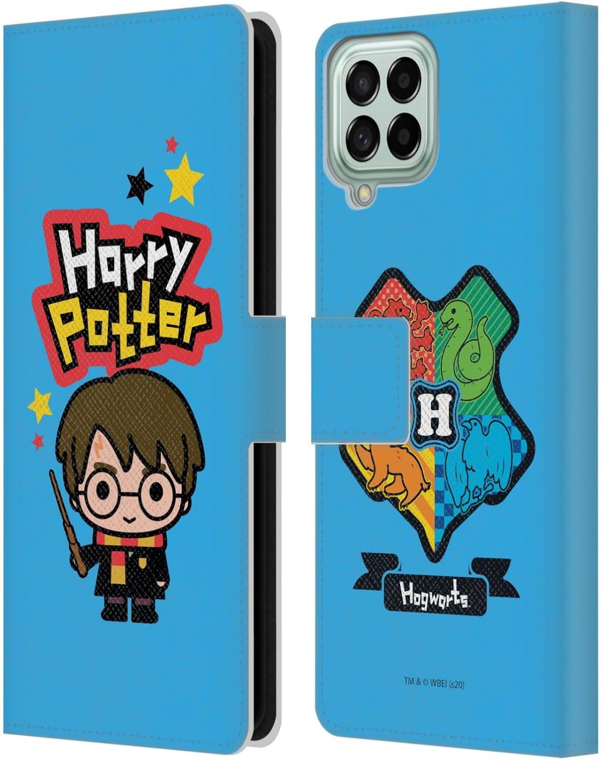 Head Case Designs Officially Licensed Harry Potter The Boy Who Lived Deathly Hallows XXVIII Leather Wallet Case Compatible with Samsung Galaxy M33 (2022)