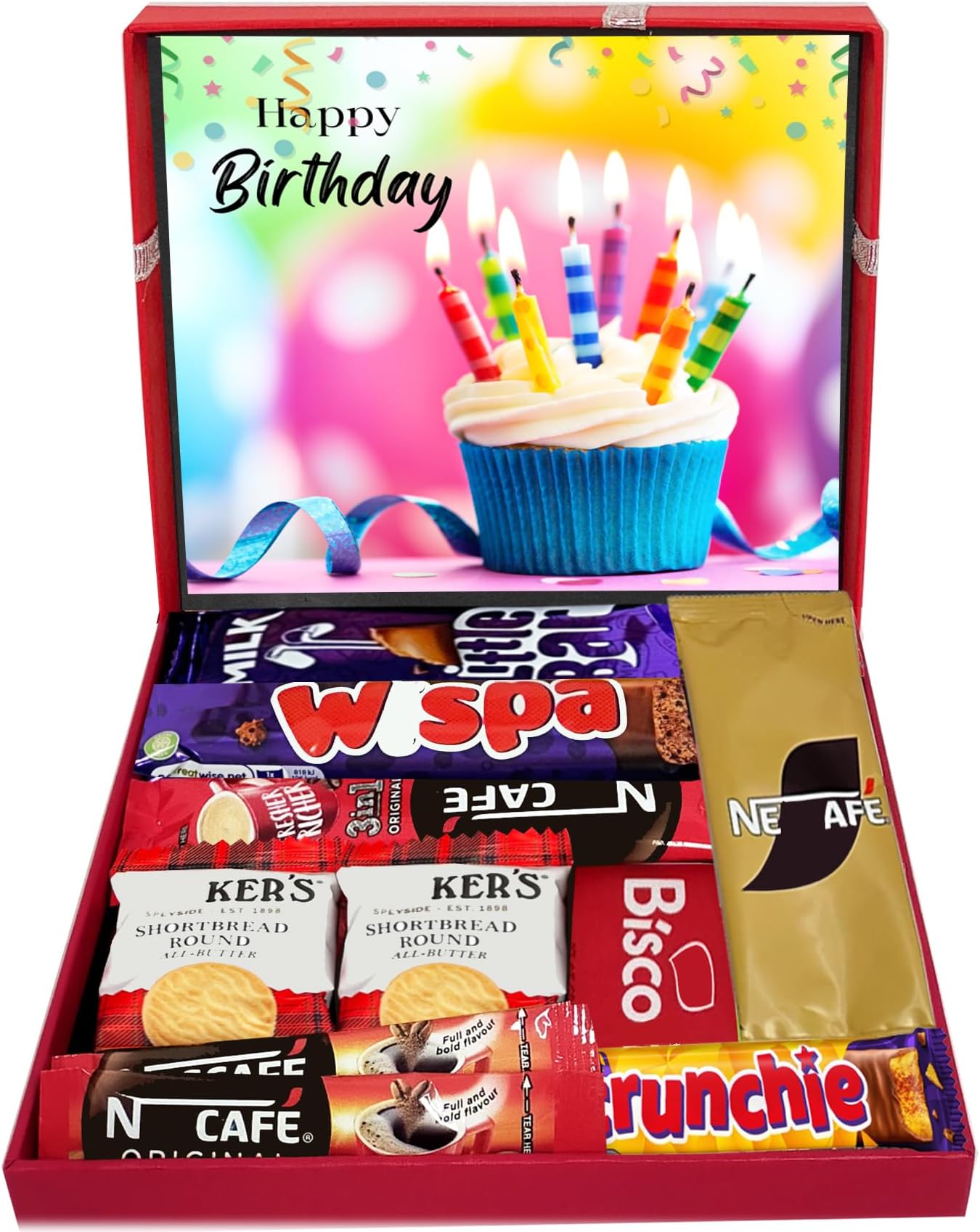 Happy Birthday Gift with Coffee Milk chocolates Biscoffs Shortbread and more Best Chocolate and Coffee Gifts